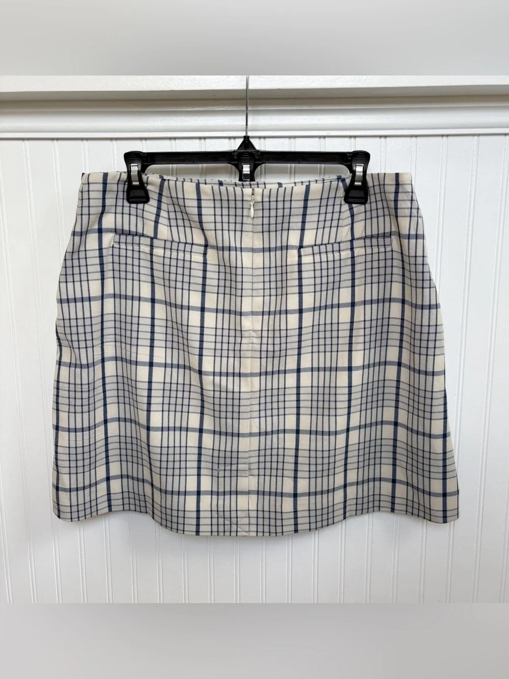 Tory Burch Pleated Front Twill Golf Skort Women’s 10 Sesame Uptown Plaid NWT
